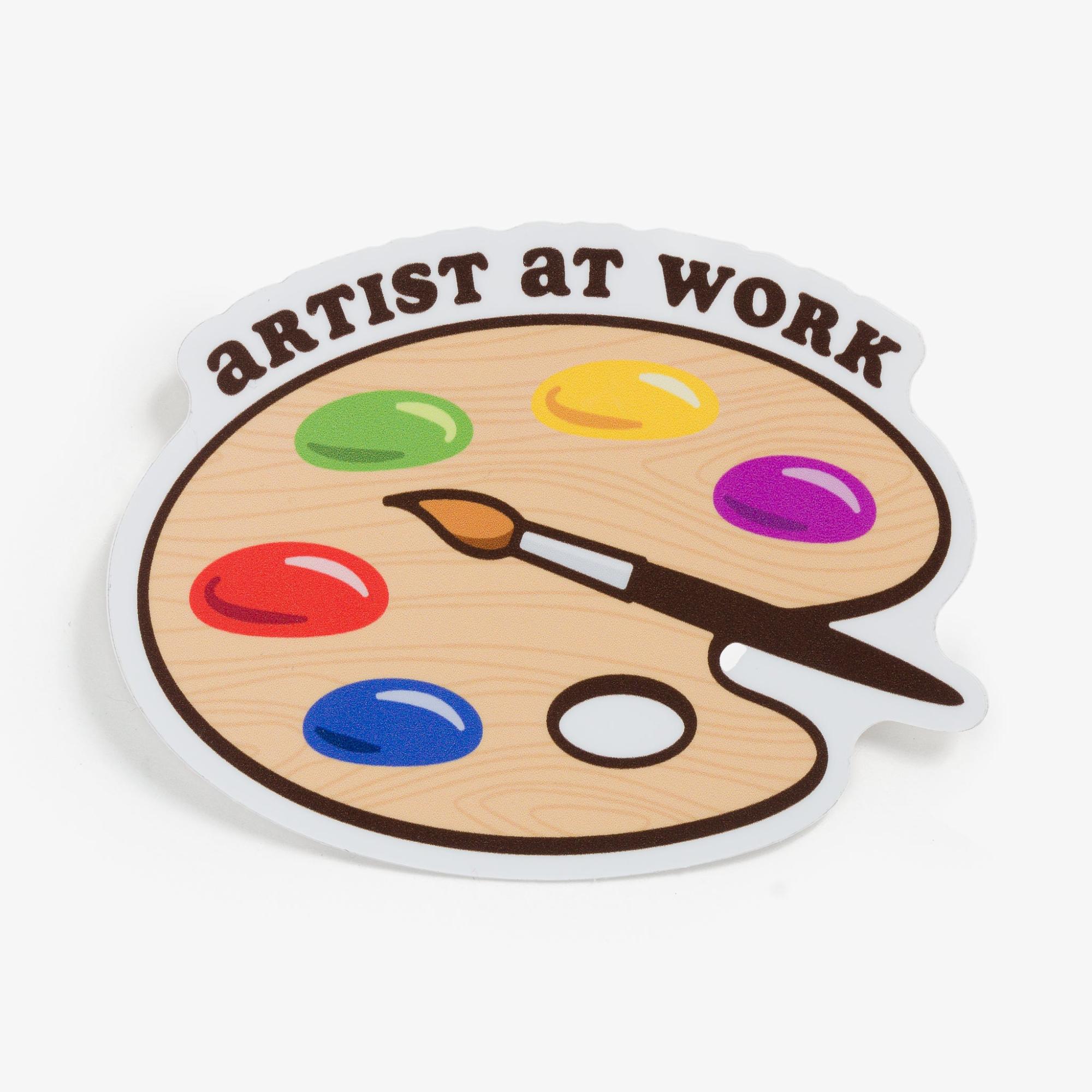 Artist At Work Paint Palette Sticker  |  Novelties For Fun Novelties