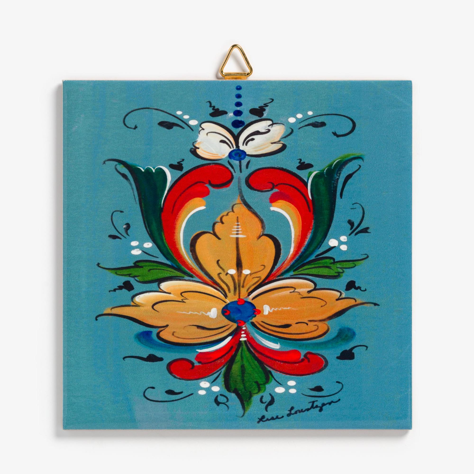 Blue Trivet with Artwork by Lise Lorentzen  |  Trivets & Coasters Kitchen Trivets & Coasters