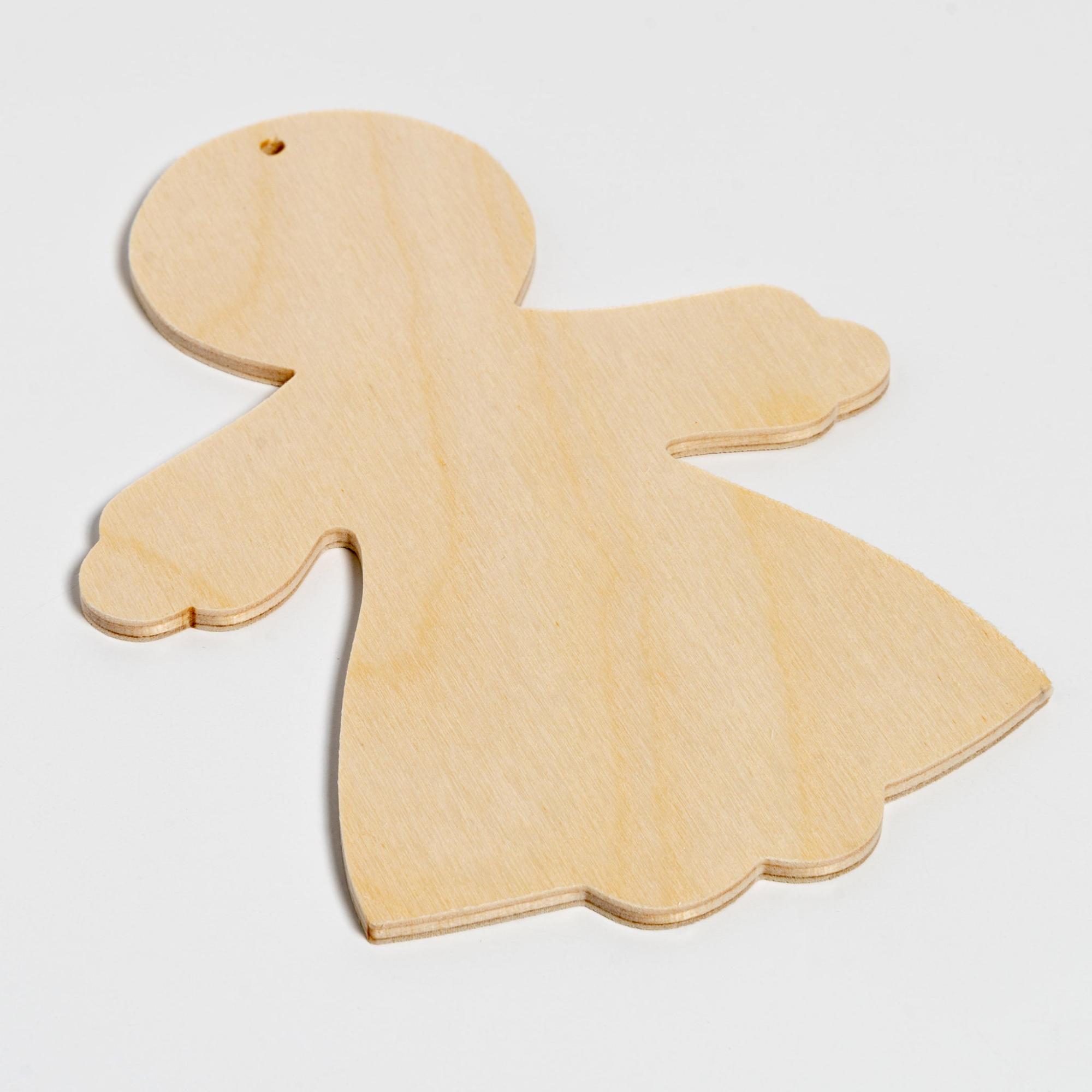 Girl Wooden Ornament  |  Woodworking Folk Art Supplies Woodworking