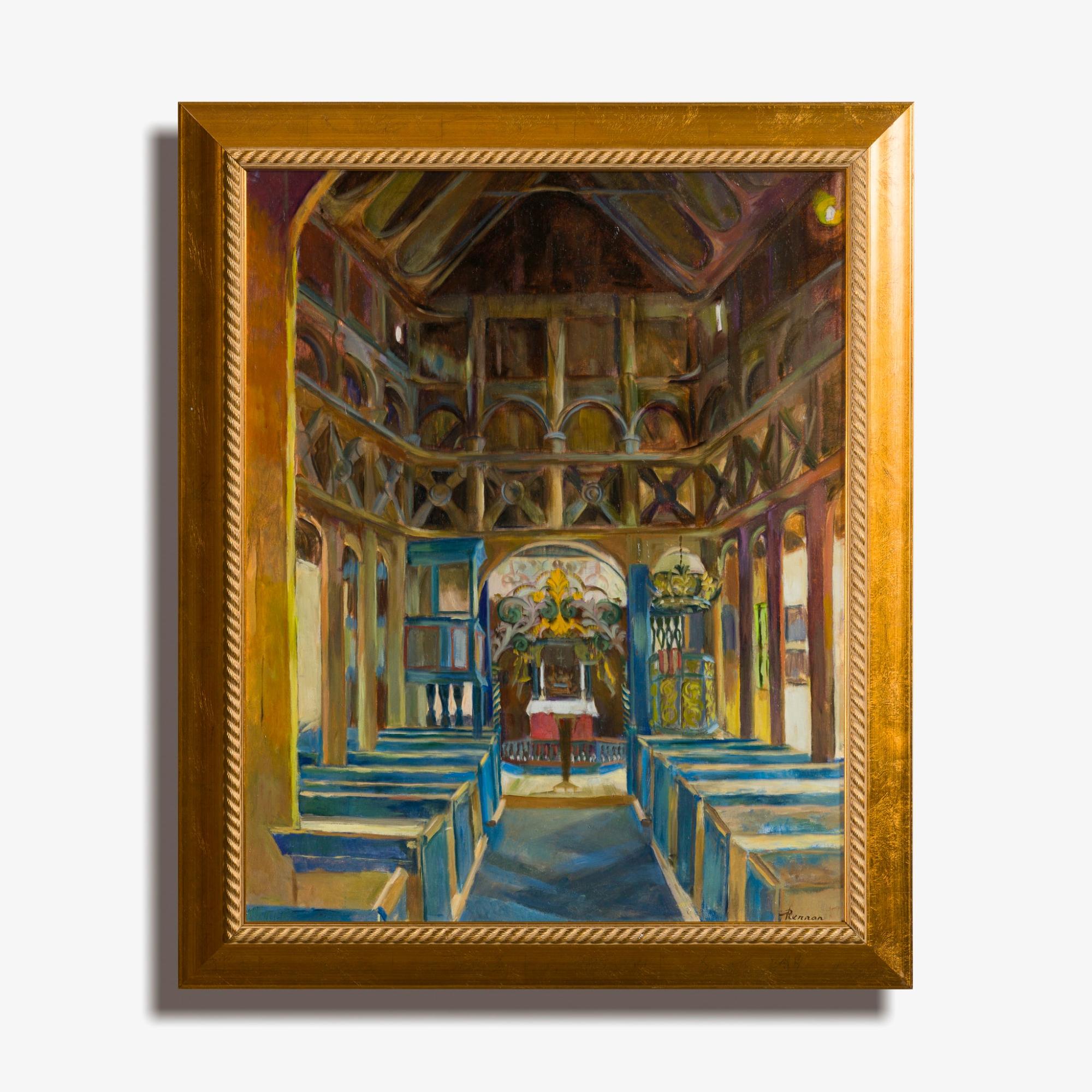 Interior of Lom Stave Church by Arna Rennan  |  Seven Summers Handcrafted Art Seven Summers