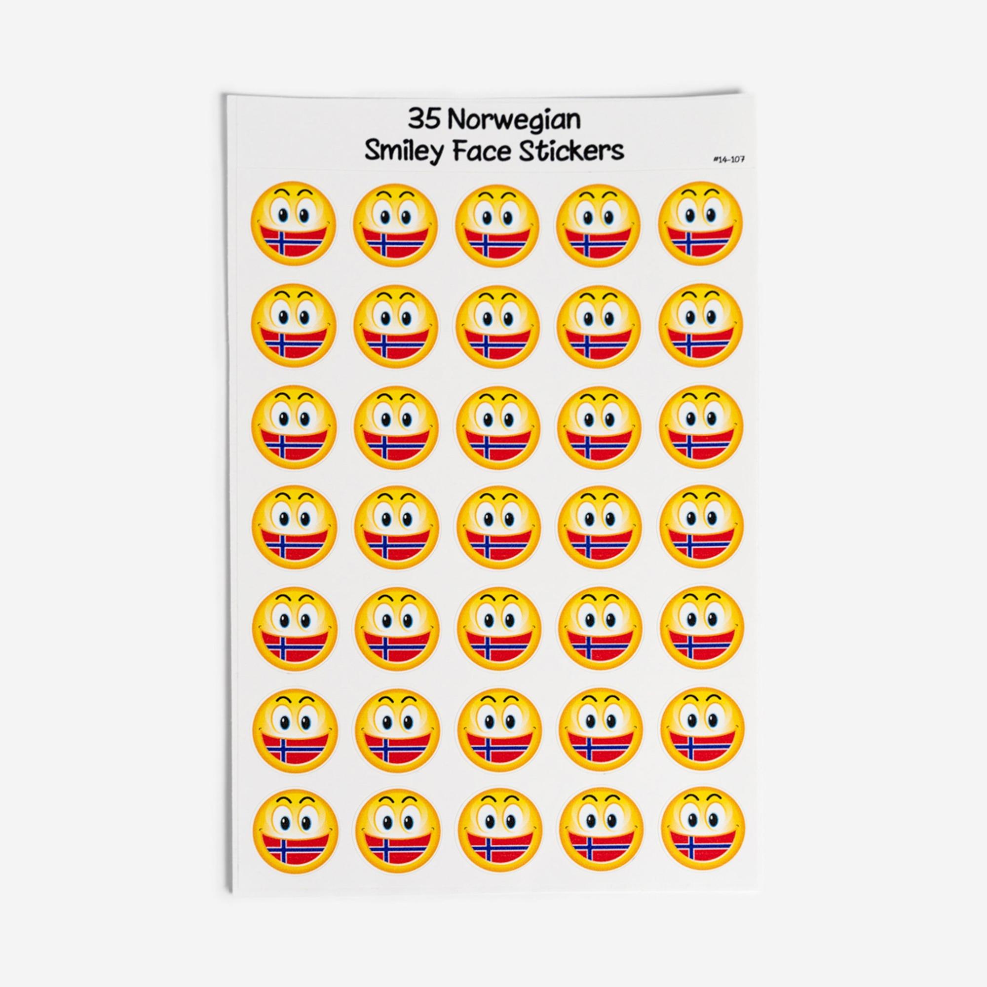 Norwegian Smiley Face Stickers  |  Novelties For Fun Novelties