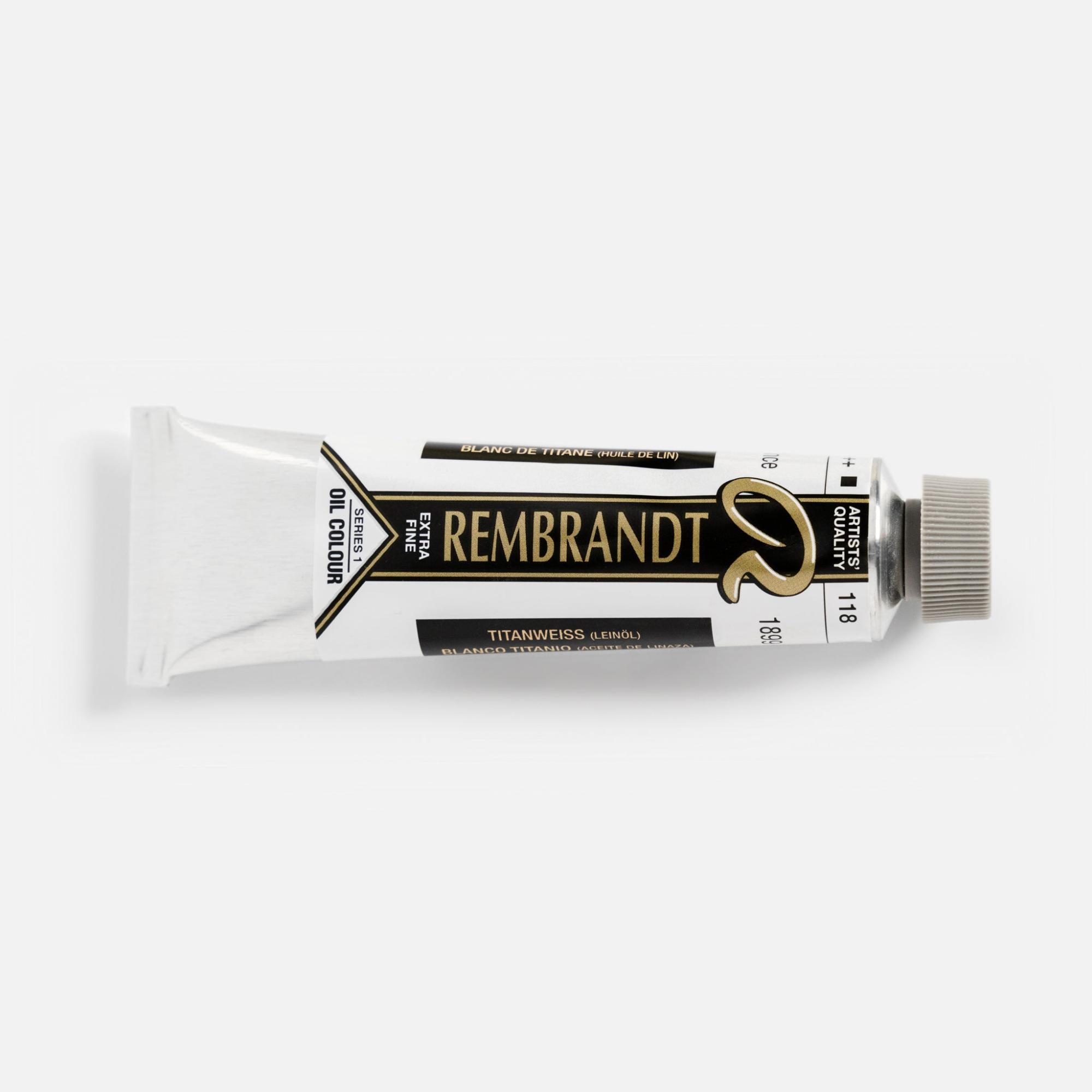 Rembrandt Artists’ Oil Paint – Titanium White (Linseed)  |  Paints Folk Art Supplies Paints