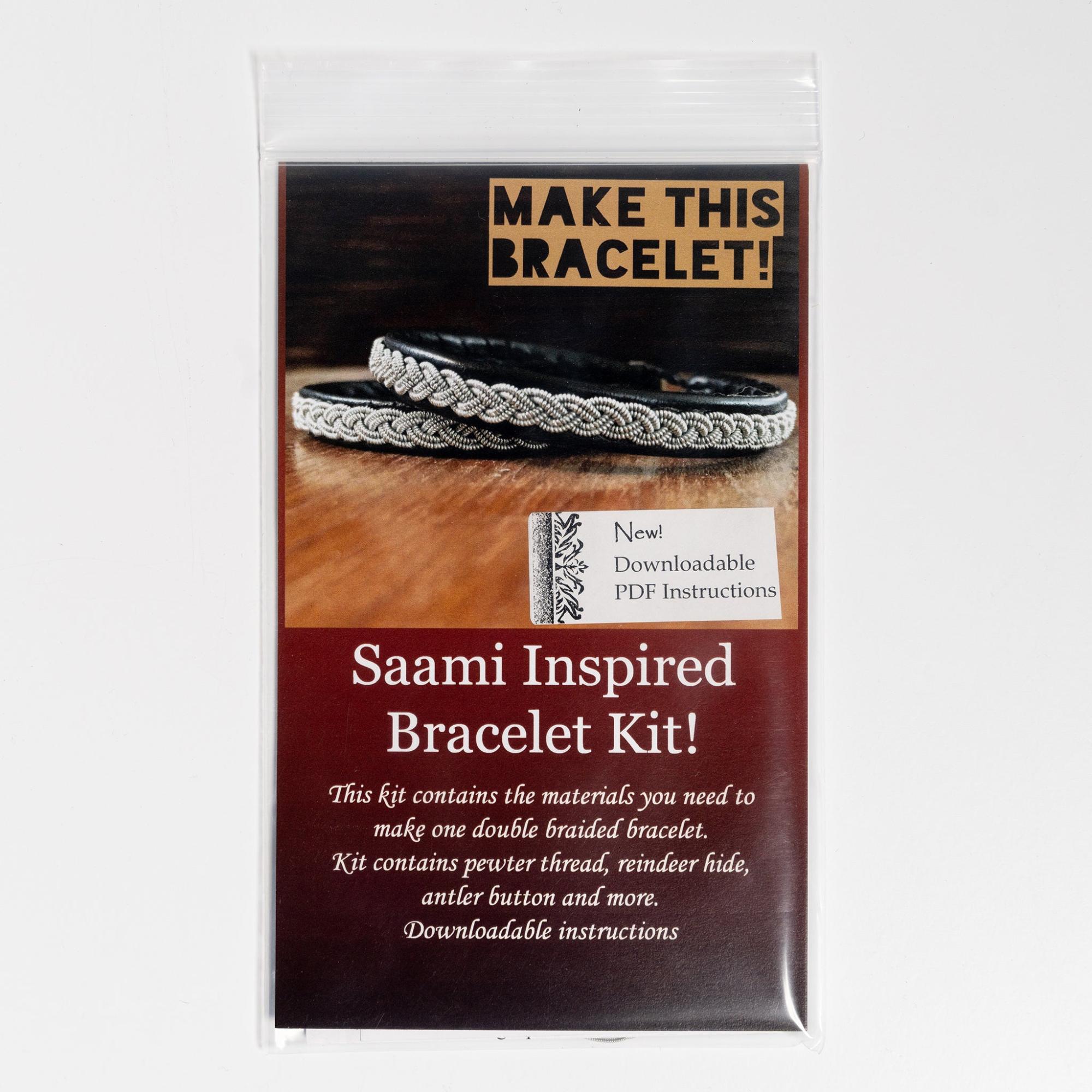 Saami Inspired Bracelet Kit – Black Leather  |  Patterns & Design Packets Folk Art Supplies Patterns & Design Packets