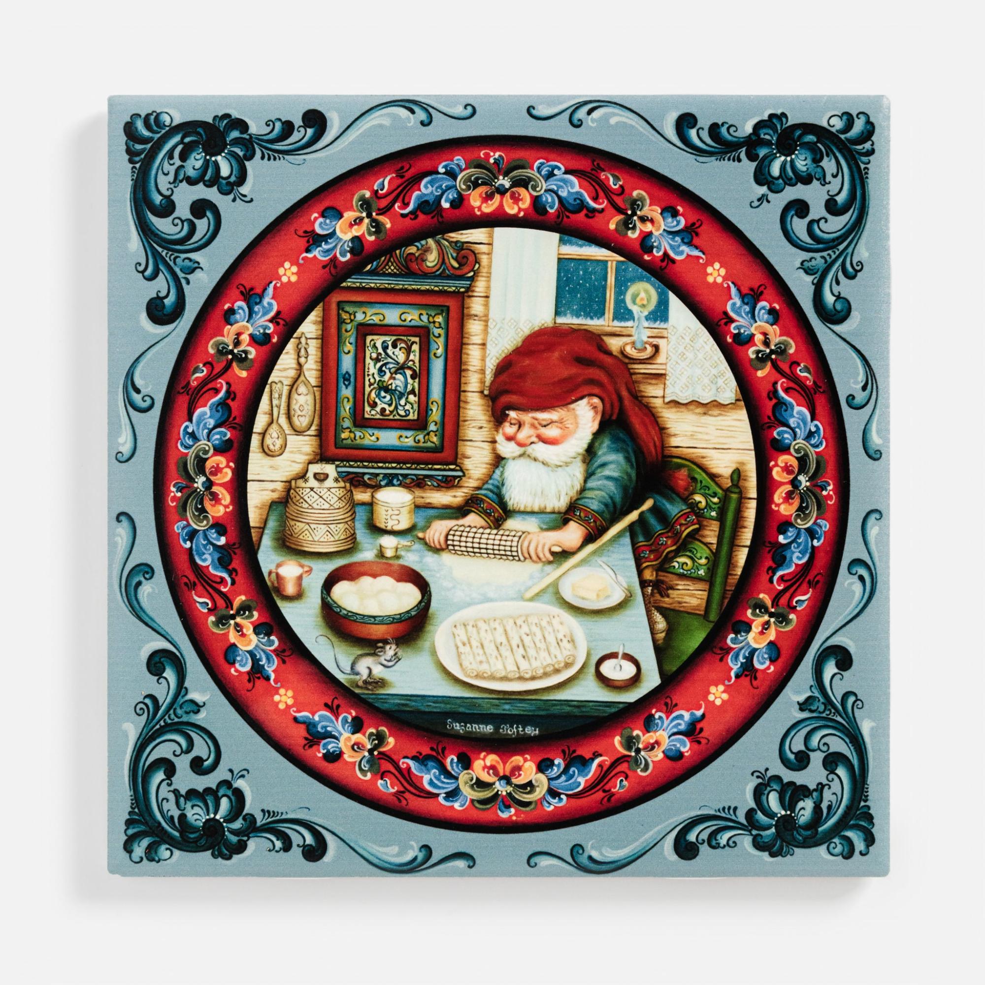 Santa makes Lefse – Trivet Designed by Suzanne Toftey  |  Trivets & Coasters Kitchen Trivets & Coasters