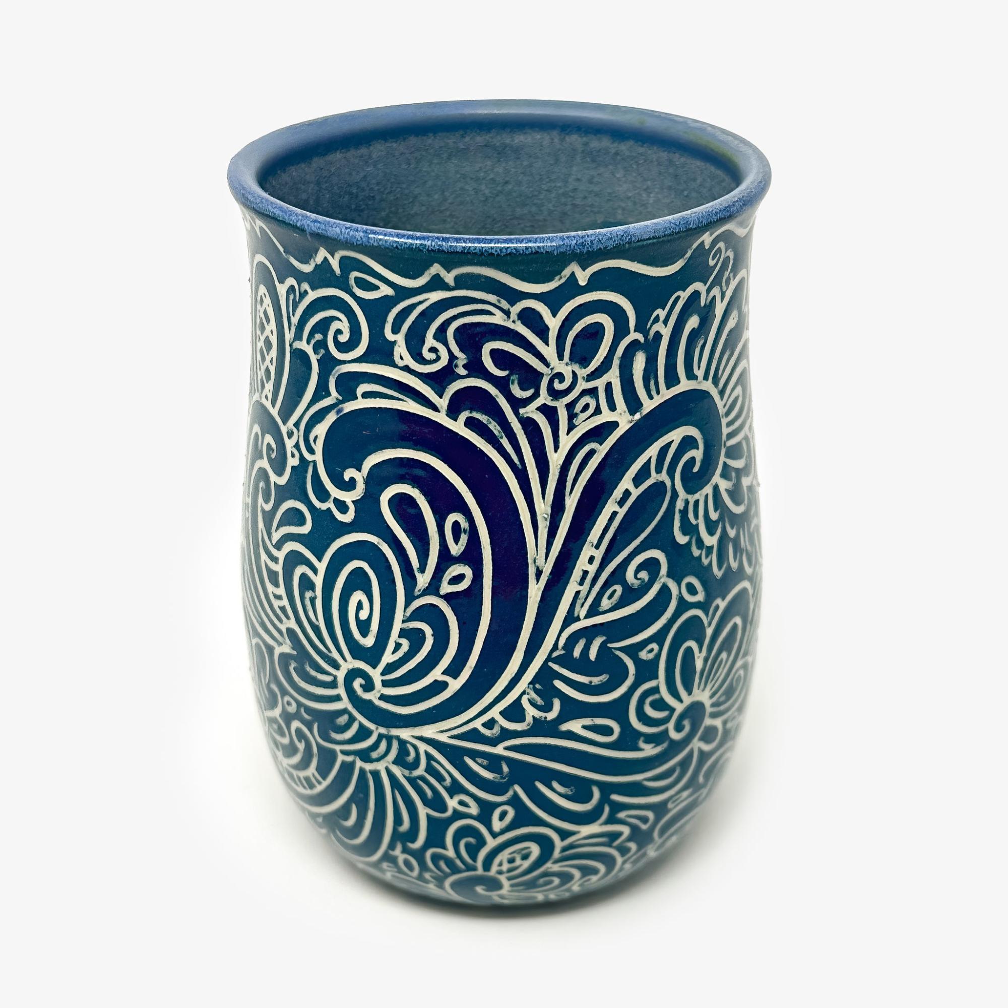 Scraffito Rosemaling Cup by Rachael Saum  |  Serving Kitchen Serving