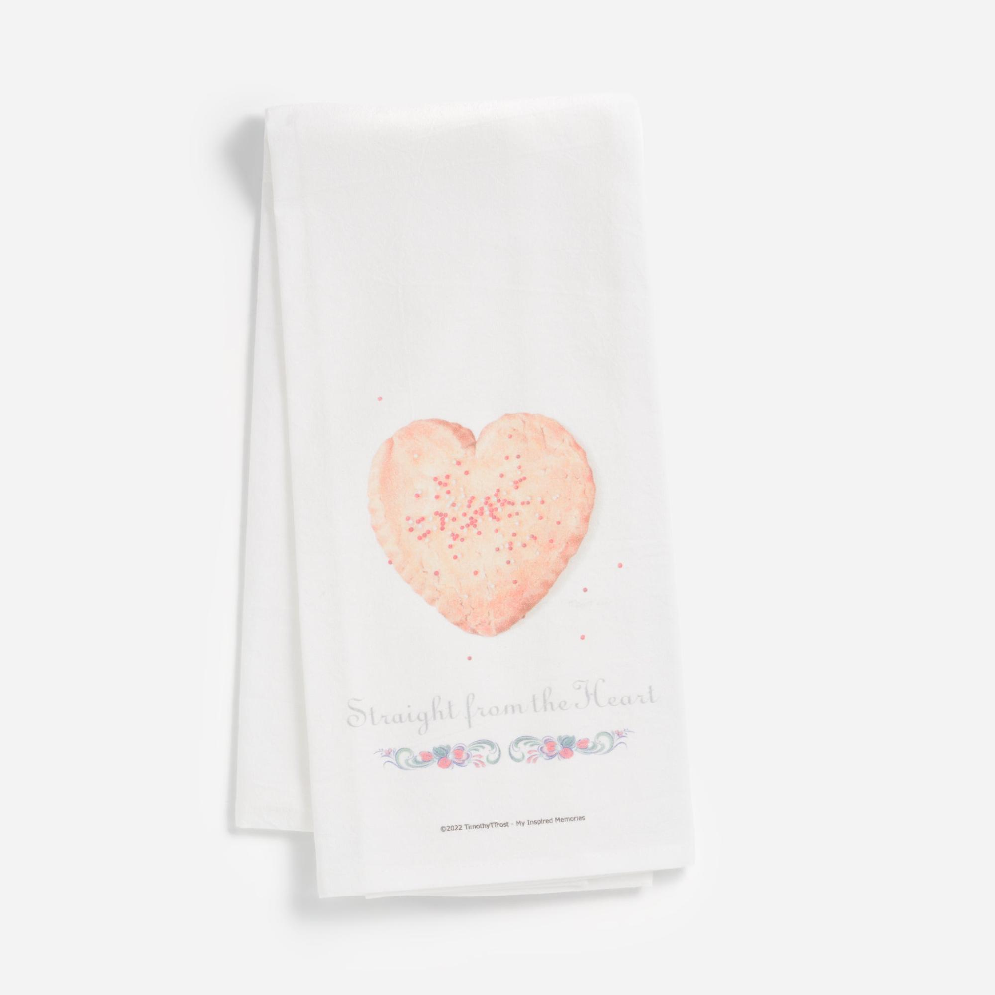 Straight From The Heart Tea Towel by Tim Trost  |  Towels, Runners, & Washcloths Kitchen Towels, Runners, & Washcloths