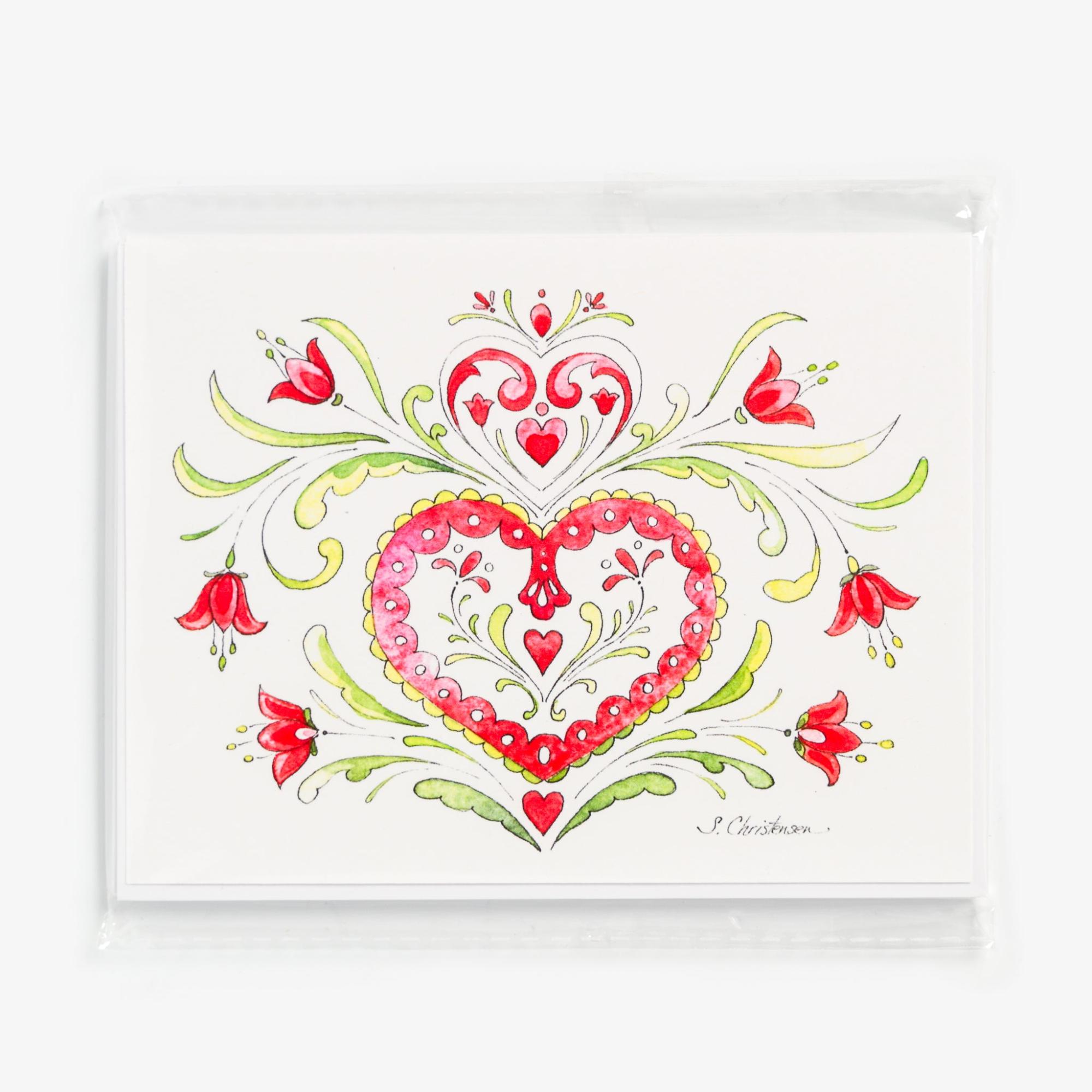 Tulip Heart Notecard Set by Sharon Christensen  |  Card Packets Card Packets Card Packets